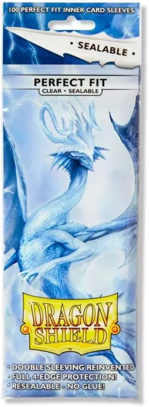 10 Packs Dragon Shield Sealable Inner Sleeve Clear Standard Size 100 ct Card Sleeves Display Case