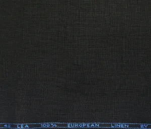 100% Linen 40 LEA 58" Wide Available in 5 Colors Brick RED/Ink Blue/Moss Green/Brown and Black Black