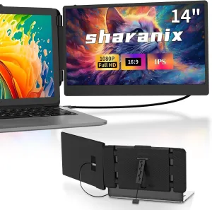 14" Laptop Screen Extender, FHD 1080P IPS Dual Screen Laptop Monitor Extender, Portable Monitor for Laptops 13-17.3" Compatible with Win/Mac/Android/Switch