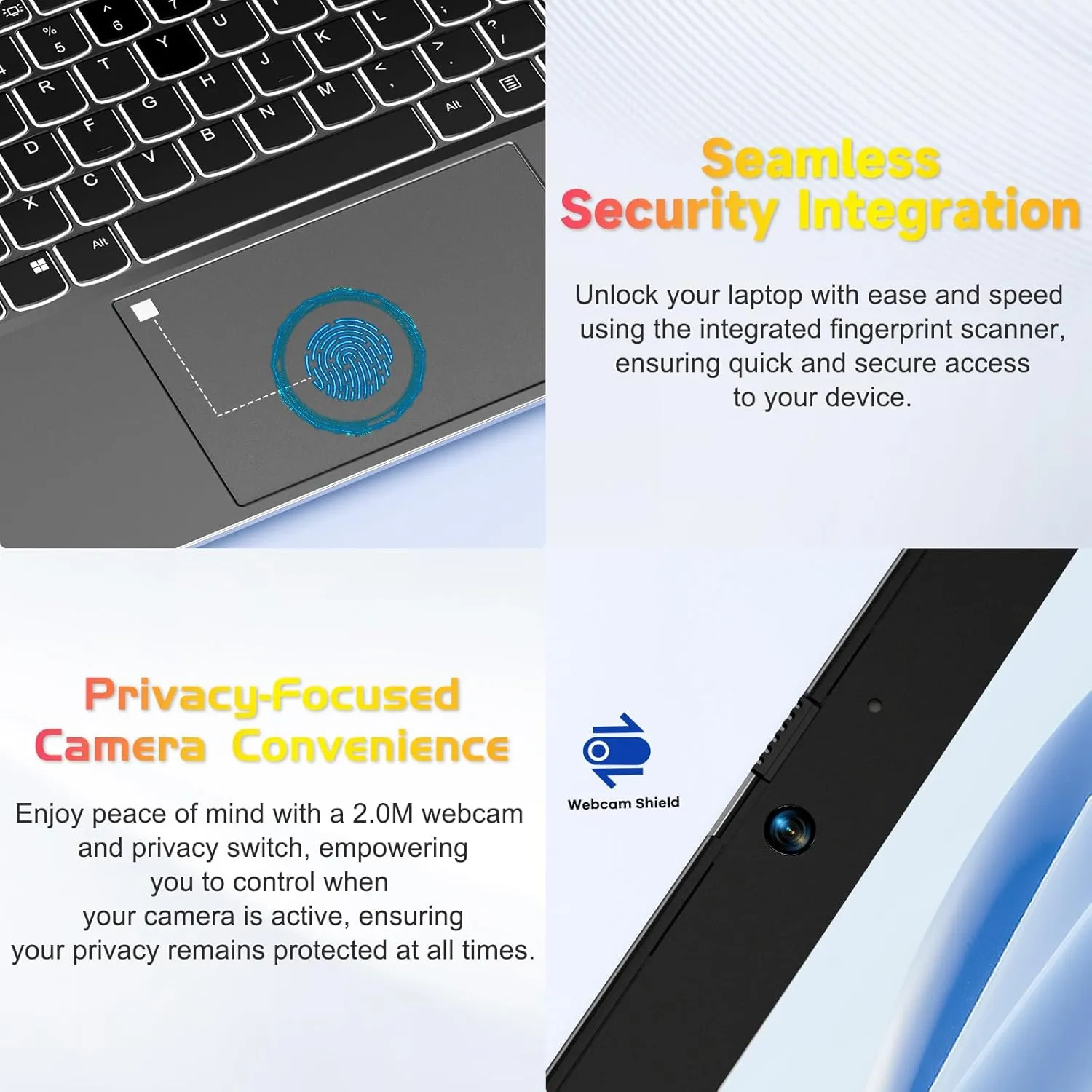 15.6-FHD-Laptop Student-Laptop, 16GB RAM 1TB SSD, Intel Pentium Quad-Core N100 Processor (Up to 3.4GHz) Backlit Keyboard Fingerprint WiFi 6 BT5.2 Business-Laptop, 2 Years Warranty Windows 11 Laptop