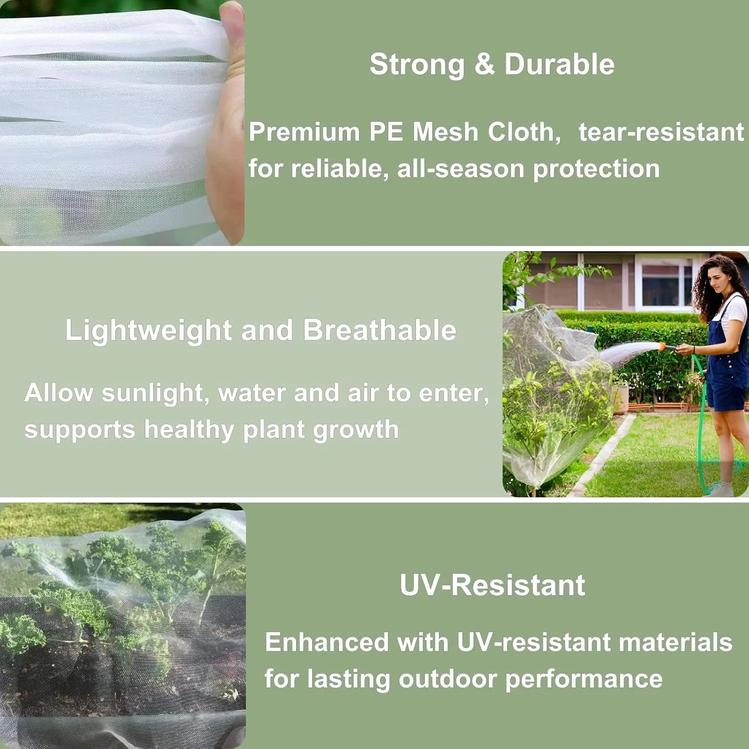 15ft x 15ft Fruit Tree Netting Cover with Zipper & Drawstring, Insect Bird Barrier Netting for Garden Protection, Ultra Fine Mesh Garden Netting, Extra Large