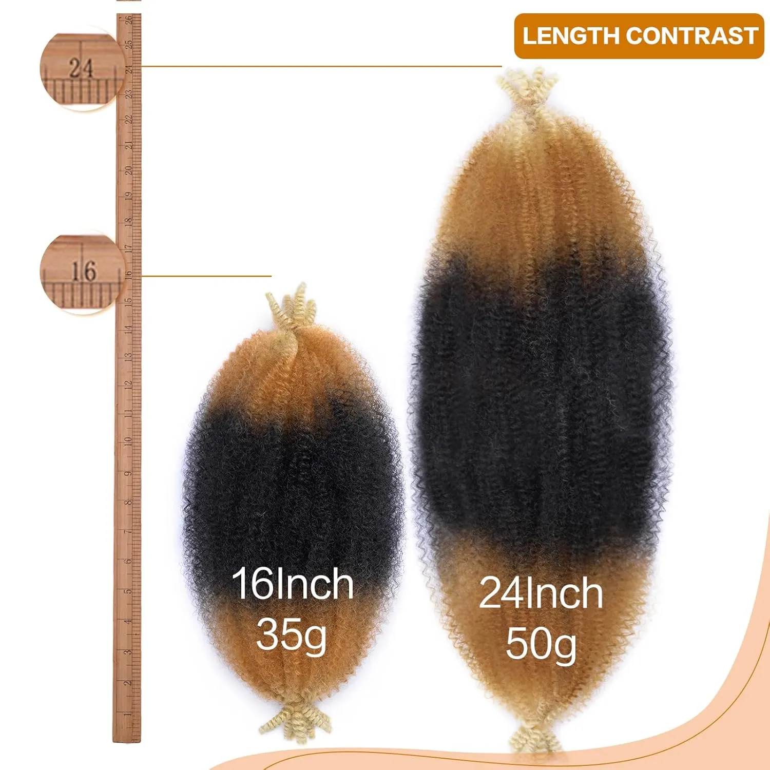 16 Inch Spring Twist Hair 8 Packs Spring Afro Twist Hair for Kinky Soft Locs Synthetic Marley Twist Braiding Hair Extensions for Black Women Cuban Twist Hair(16 Inch,8Pack,1B/27/613)