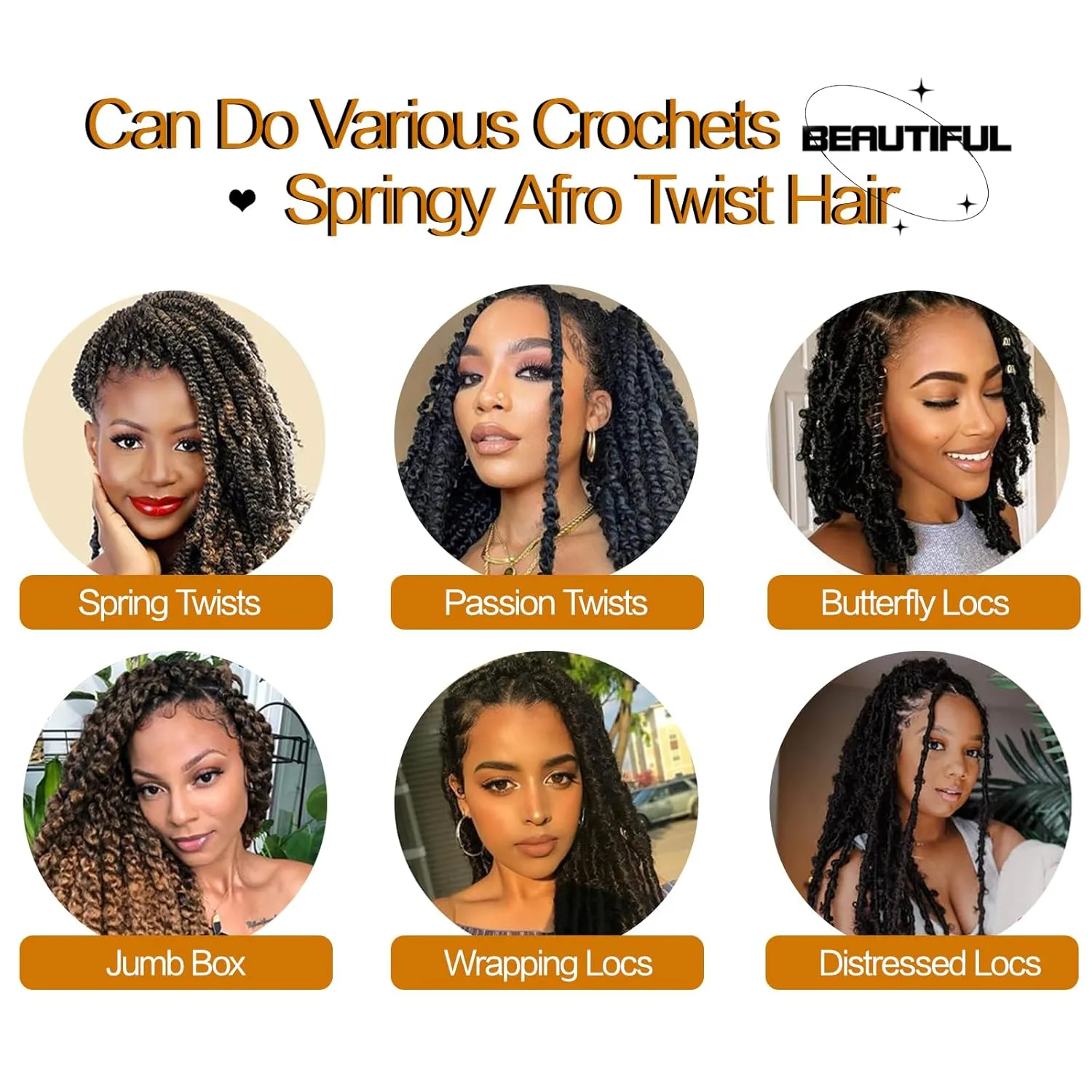 16 Inch Spring Twist Hair 8 Packs Spring Afro Twist Hair for Kinky Soft Locs Synthetic Marley Twist Braiding Hair Extensions for Black Women Cuban Twist Hair(16 Inch,8Pack,1B/27/613)