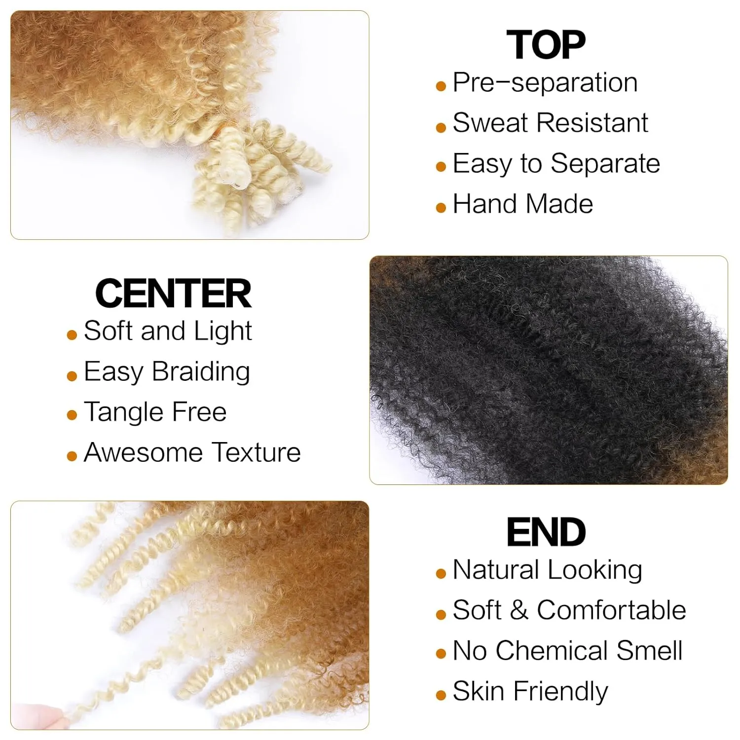 16 Inch Spring Twist Hair 8 Packs Spring Afro Twist Hair for Kinky Soft Locs Synthetic Marley Twist Braiding Hair Extensions for Black Women Cuban Twist Hair(16 Inch,8Pack,1B/27/613)