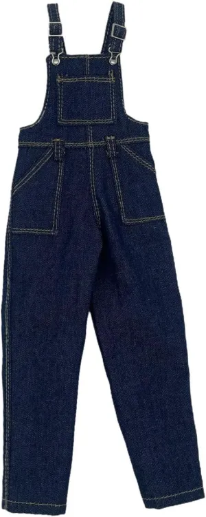 1/6 Miniature Female Doll Pants Miniature Trouser Denim Overalls for 12 inch Action Figures , Blue