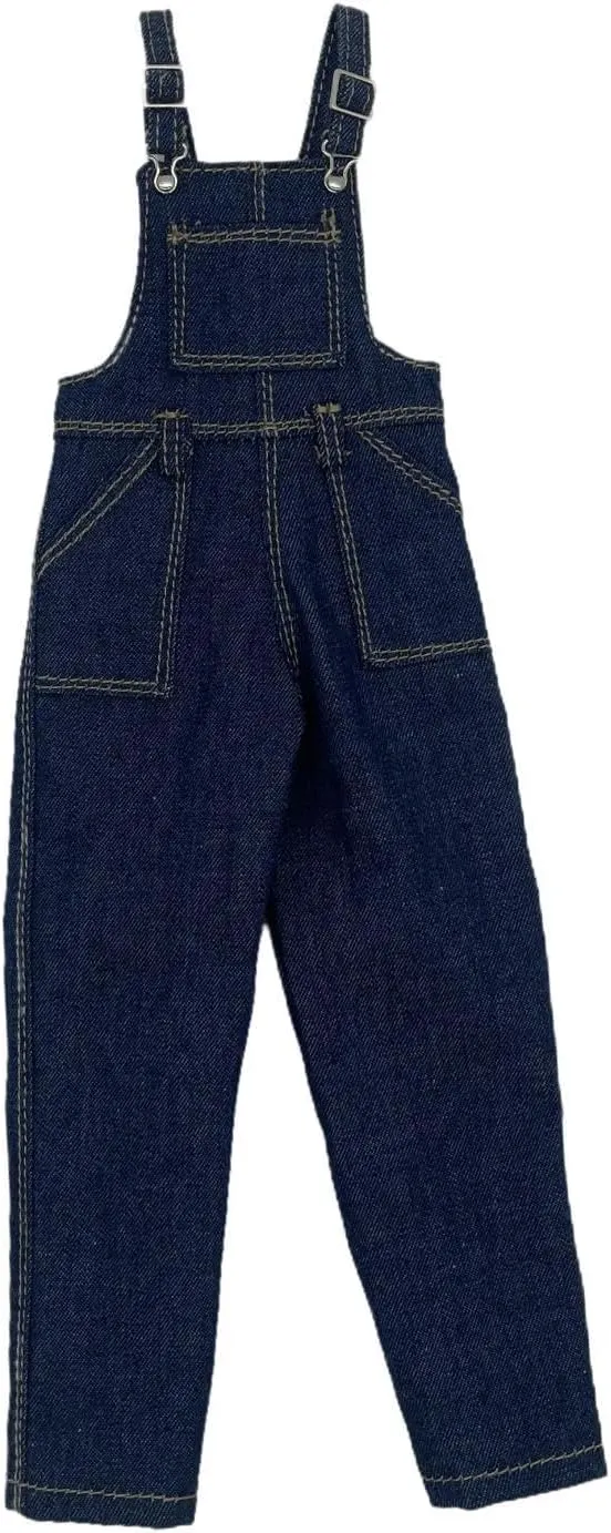 1/6 Miniature Female Doll Pants Miniature Trouser Denim Overalls for 12 inch Action Figures , Blue
