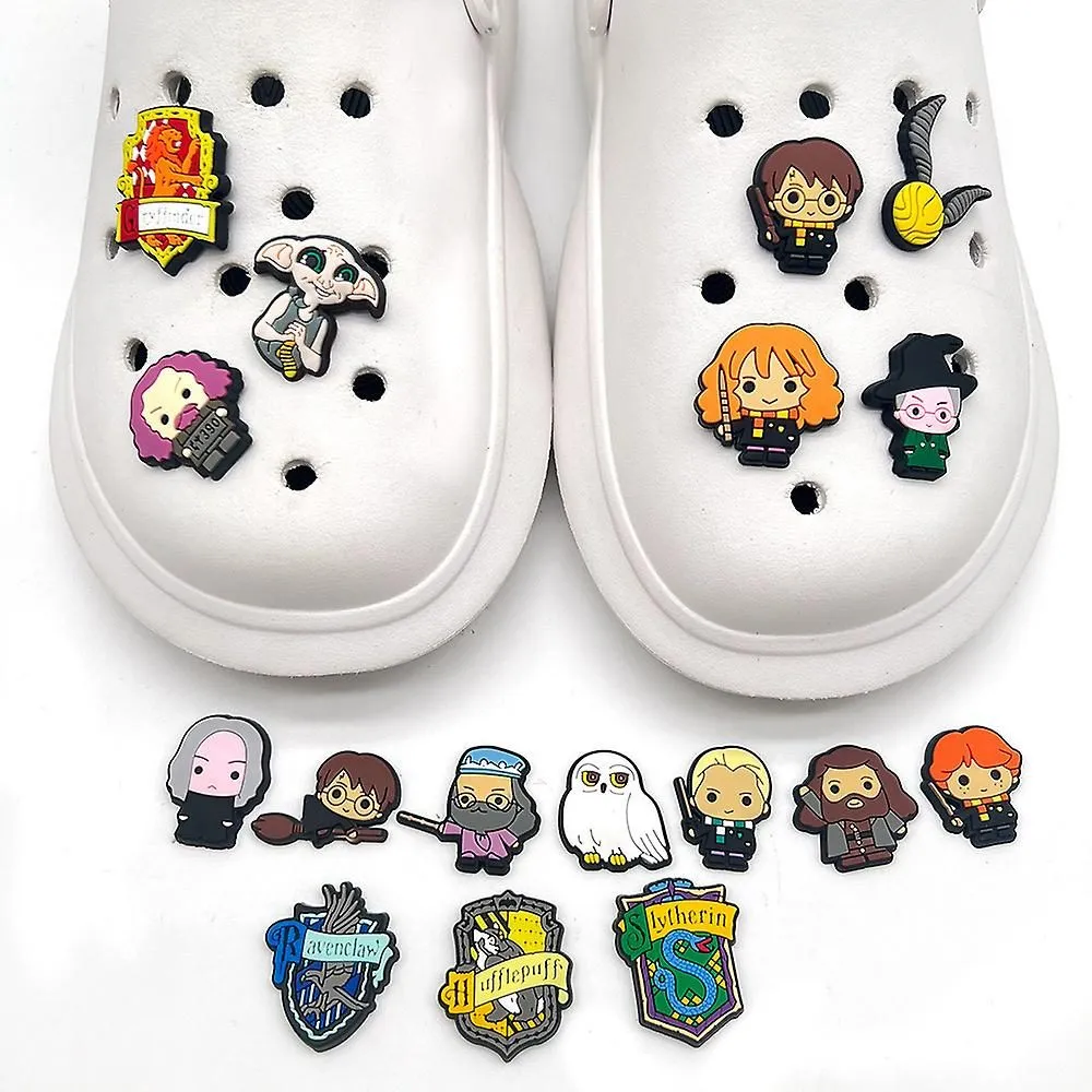 17pcs Harry Potter Cartoon Shoe Charms Shoe Buckle For Croc Clog Shoes Decorati