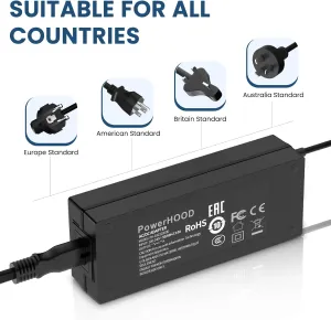 180W AC/DC Adapter Compatible with Sager NP7859PQ NP7859PQ-S Clevo NH58HPQ 15.6" Gaming Laptop PC 19V 9.5A 180watt 180 Watts Power Supply Cord Battery Charger Cable PSU Mains