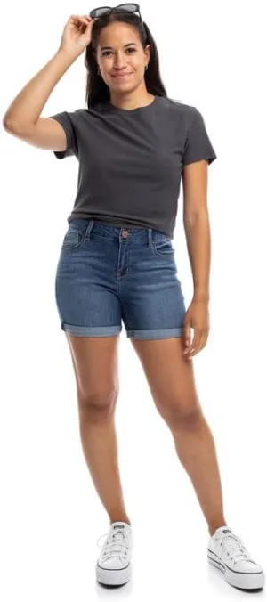 1822 Denim Adjustable Length Denim Shorts with Sustainable Fabric in Charlie