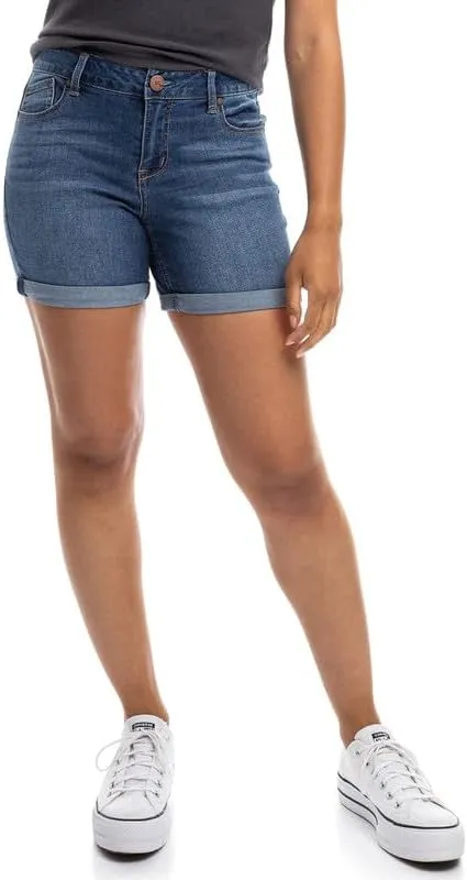 1822 Denim Adjustable Length Denim Shorts with Sustainable Fabric in Charlie