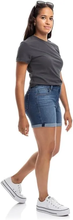 1822 Denim Adjustable Length Denim Shorts with Sustainable Fabric in Charlie