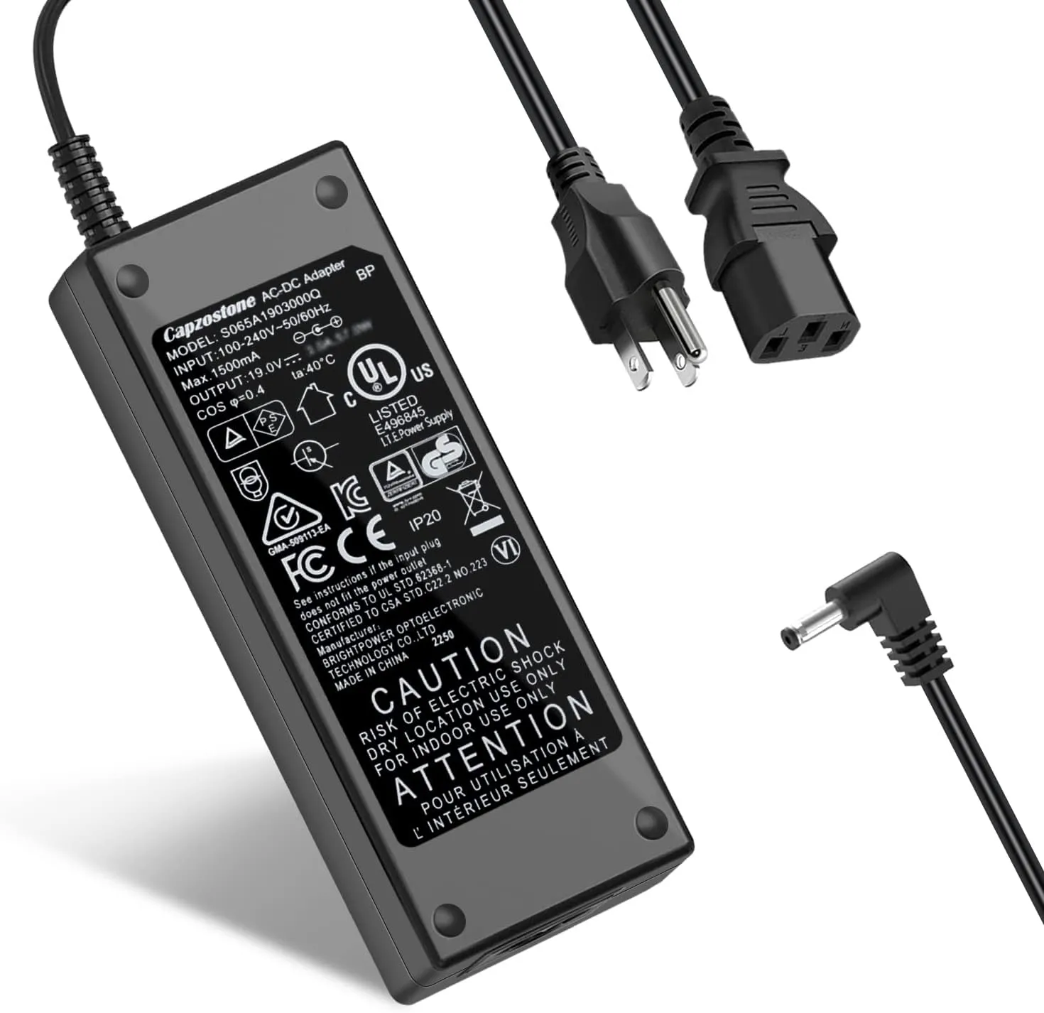 19V Laptop Charger for Gateway GWTN156-1BK GWTN156-1BL GWTN156-4BL GWTN156-5BK GWTN156-7BL GWTN156-7BK GWTN141-4BL GWTN141-4GR GWTN141-10BK GWTN141-10BL GWNR71517-BK BL AC Adapter Power Supply