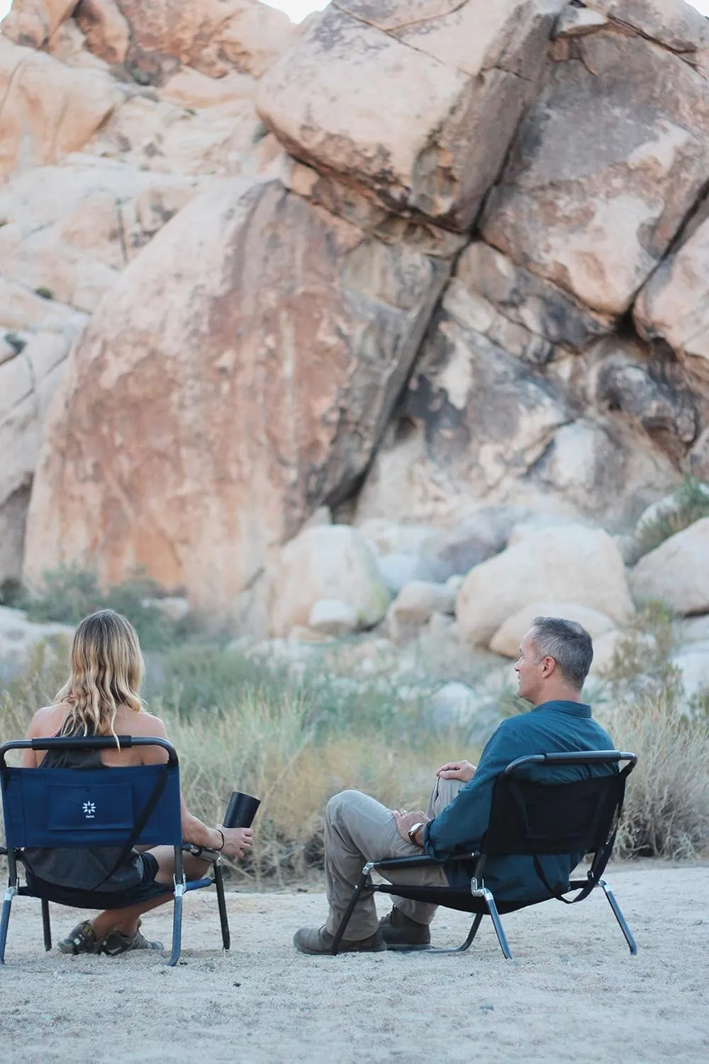 2 Pack of Neso XL Beach Chairs, Extra Large, Water Resistant with Shoulder Strap and Slip Pocket - Folds Thin (Navy)