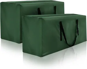 2 Pack Outdoor Cushion Storage Bag Patio Cushion Storage Bag/Covers Waterproof Furniture Storage Bags with Zippers and Handles 68" L X 30" W X 20"