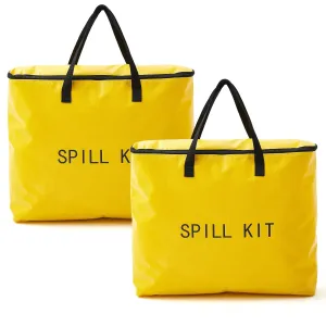 2 Pcs Universal Economy Portable Spill Bags Yellow Duffle Spill Products Portable Complete Spill Kits 20 x 17 x 5 Inches, No Other Leak Handling Accessories are Included(Yellow)