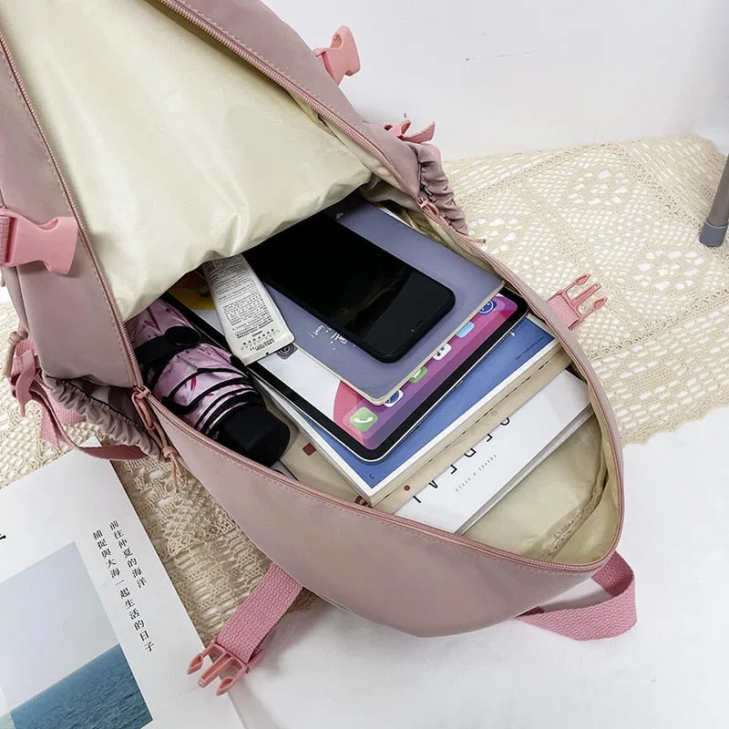 2021Cute Women Backpacks Waterproof Multi-Pocket Nylon School Backpack for Student Female Girls Kawaii Laptop Book Pack Mochilas