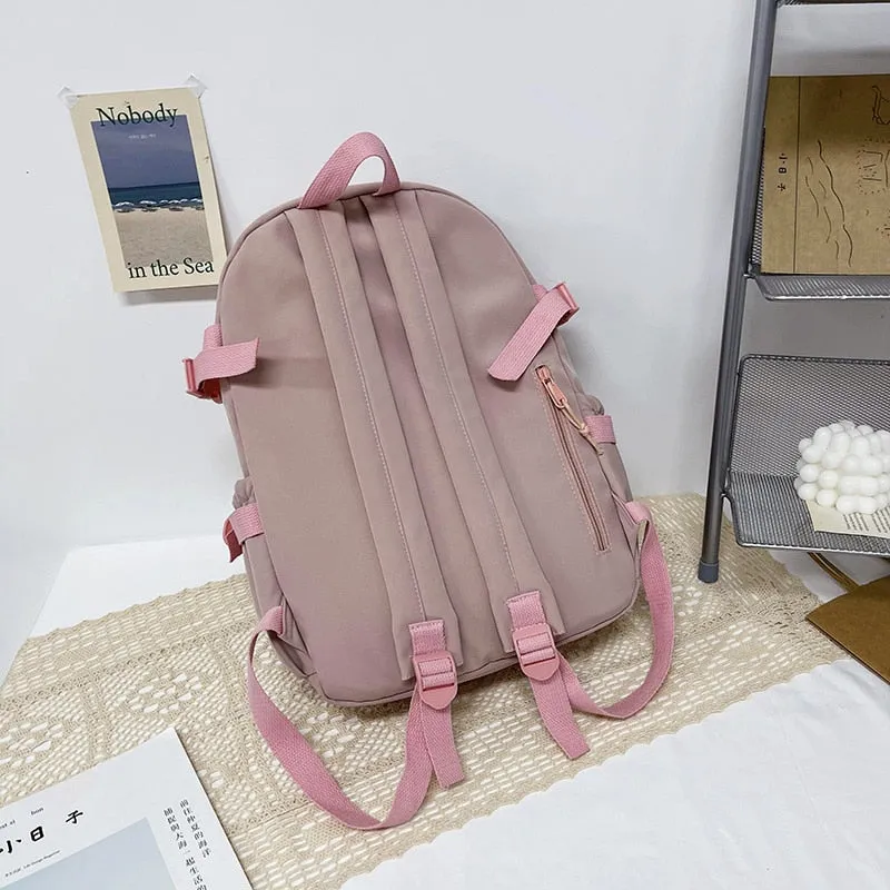 2021Cute Women Backpacks Waterproof Multi-Pocket Nylon School Backpack for Student Female Girls Kawaii Laptop Book Pack Mochilas