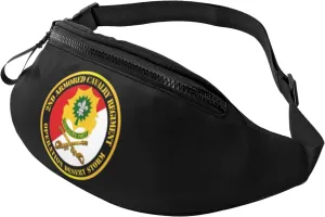 2nd Armored Cavalry Regiment Unit Waist Bag Men's and Women's Adjustable Travel Chest Pack Outdoor Running Waist Bag