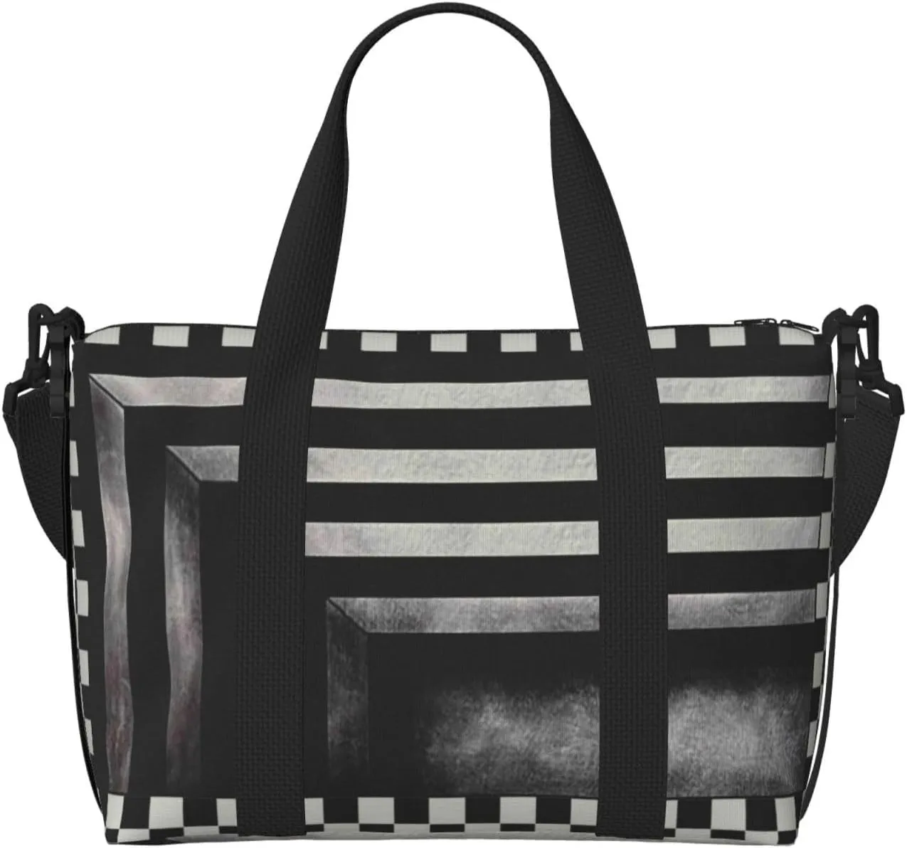 3D Vortex Optical Illusion Square Travel Bag for Women Men Weekender Bags Carry on Overnight Bag Tote Bag Yoga Gym Bag for Gym, Work, Travel, Weekend, Personal Items