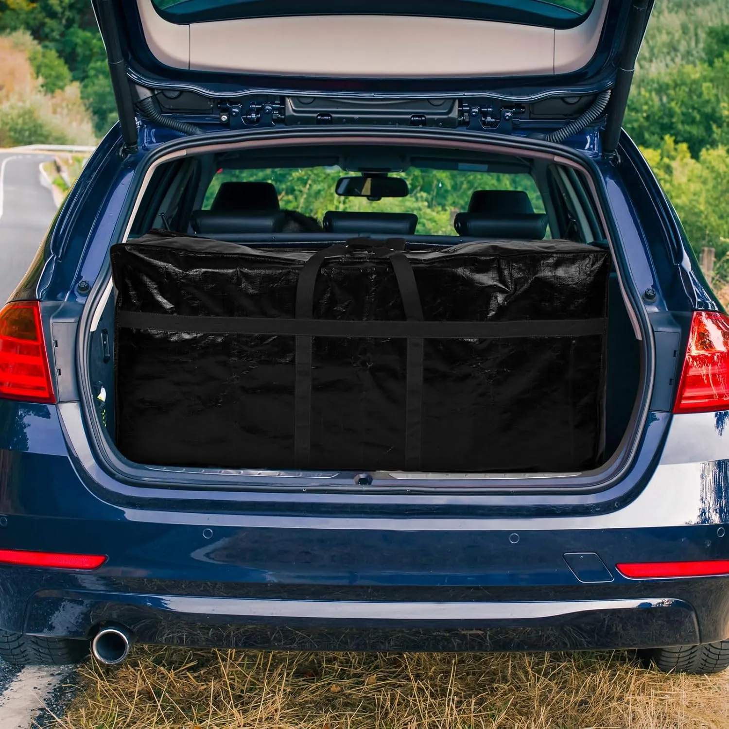 4 Pcs 66 Gallon Large Moving Bags with Zipper and Handles Foldable Storage Duffle Bags Heavy Duty Extra Large Totes for College Dorm Travel Clothes Blankets Bedding Moving(Black)