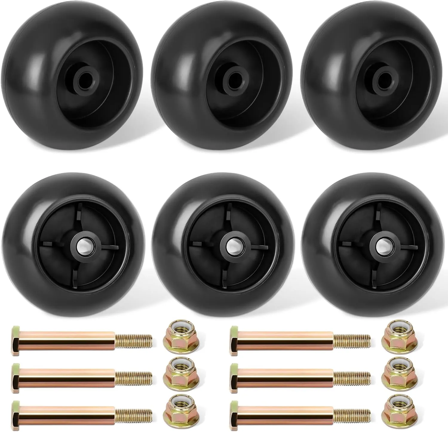 753-04856A Deck Wheels Fit for Craftsman Mower - Deck Rollers Gauge Wheel for Craftsman HU Cub Cad JD Lawn Mower Tractor, Work with 54" 48" Deck, Replaces 133957 734-03058, 6 Pack