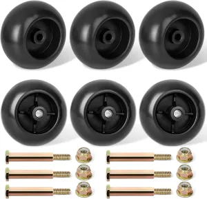 753-04856A Deck Wheels Fit for Craftsman Mower - Deck Rollers Gauge Wheel for Craftsman HU Cub Cad JD Lawn Mower Tractor, Work with 54" 48" Deck, Replaces 133957 734-03058, 6 Pack
