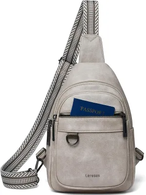 7L Sling Bag for Women Men Vegan Leather Crossbody Bags Fanny Pack Purse Backpack Over Shoulder Bag Travel Anti Theft