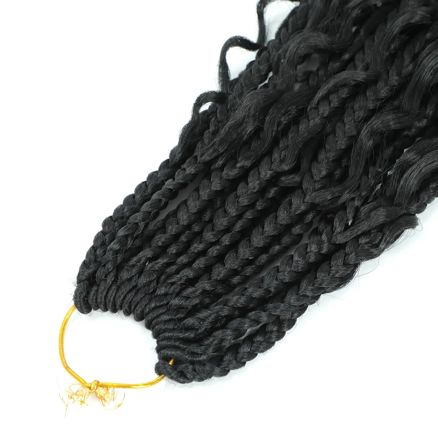 8 Packs Boho Box Braids Crochet Hair 14 Inch Bohemian Box Braids With Curly Ends Braiding Hair Extensions Ombre Goddess Synthetic Crochet Braids For Women (1B, 14 inch)