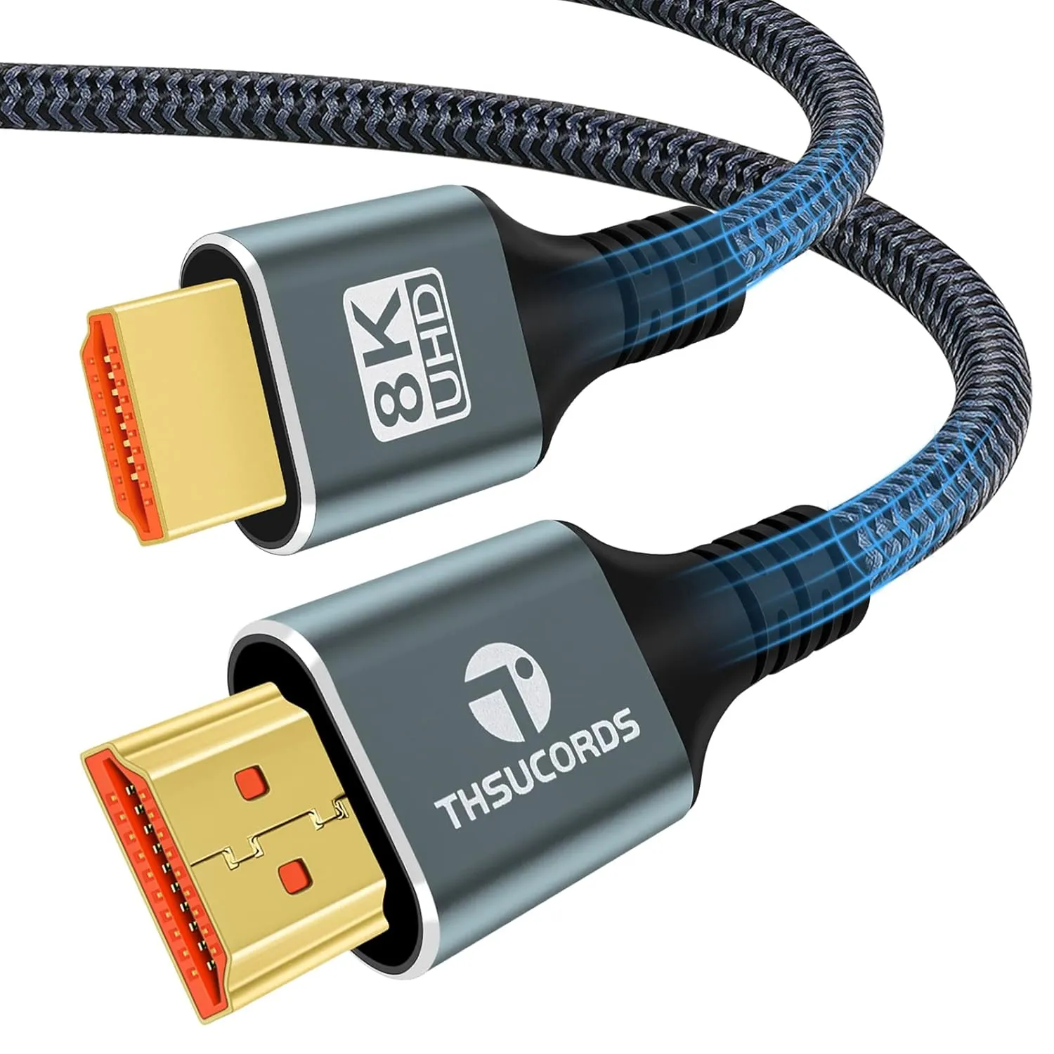 8K 4K HDMI Cables 3.3FT 2 Pack, High Speed Braided HDMI to HDMI 2.1 Cord Supports 8K@60Hz,4K@120Hz 144Hz 48Gbps Compatible with Roku TV/PS5/HDTV/Blu-ray