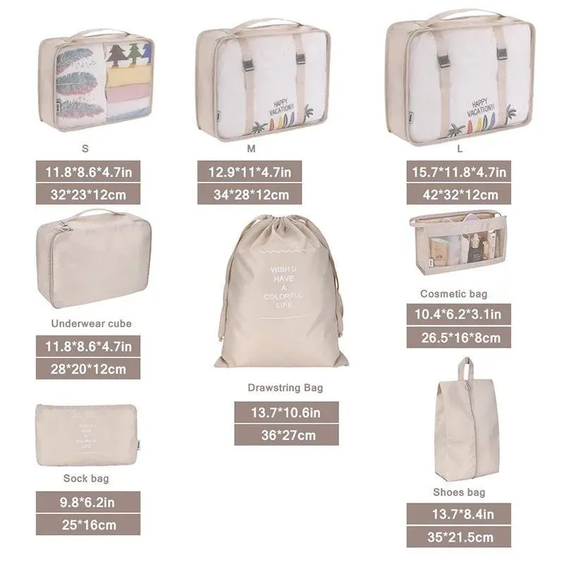 8pc Travel cubes
