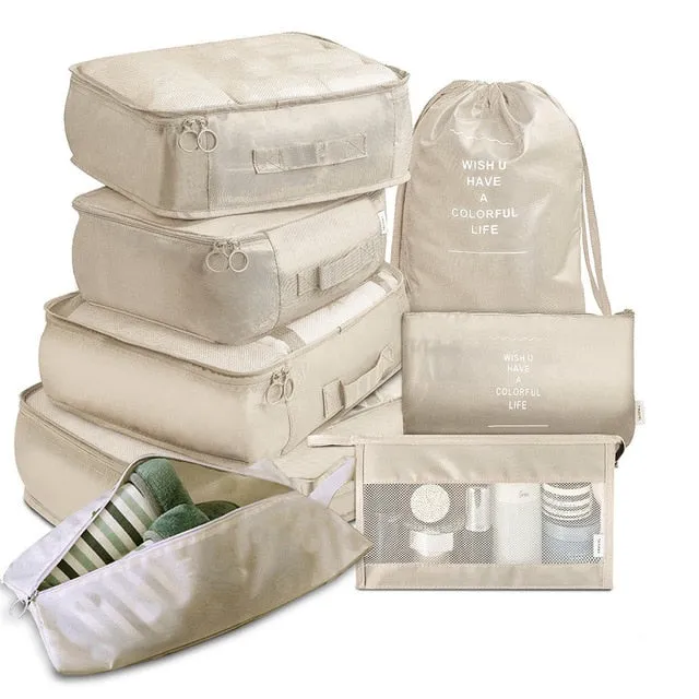 8pcs Set Travel Organizer Storage Bags