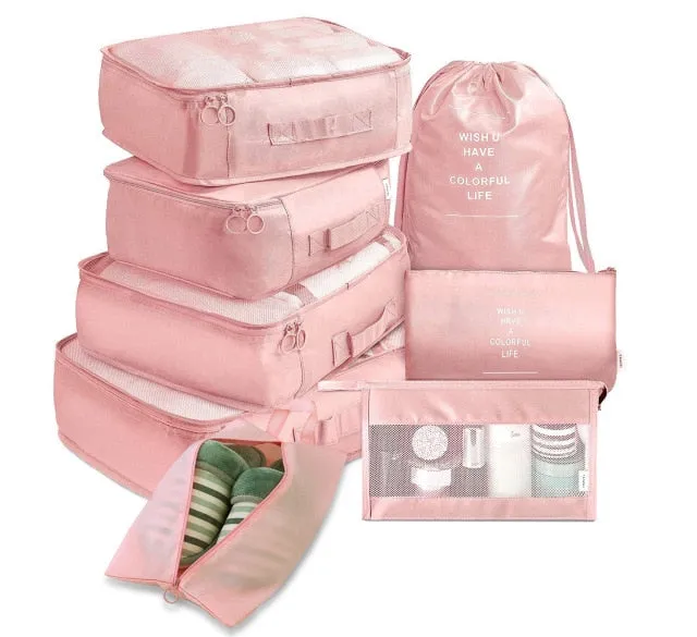 8pcs Set Travel Organizer Storage Bags