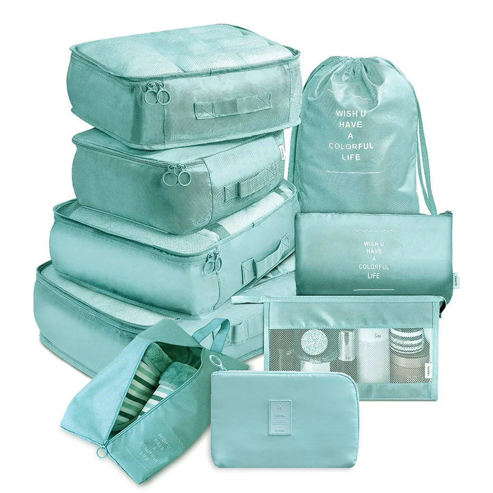 9 PCs Premium Travel Organizer Storage Bags