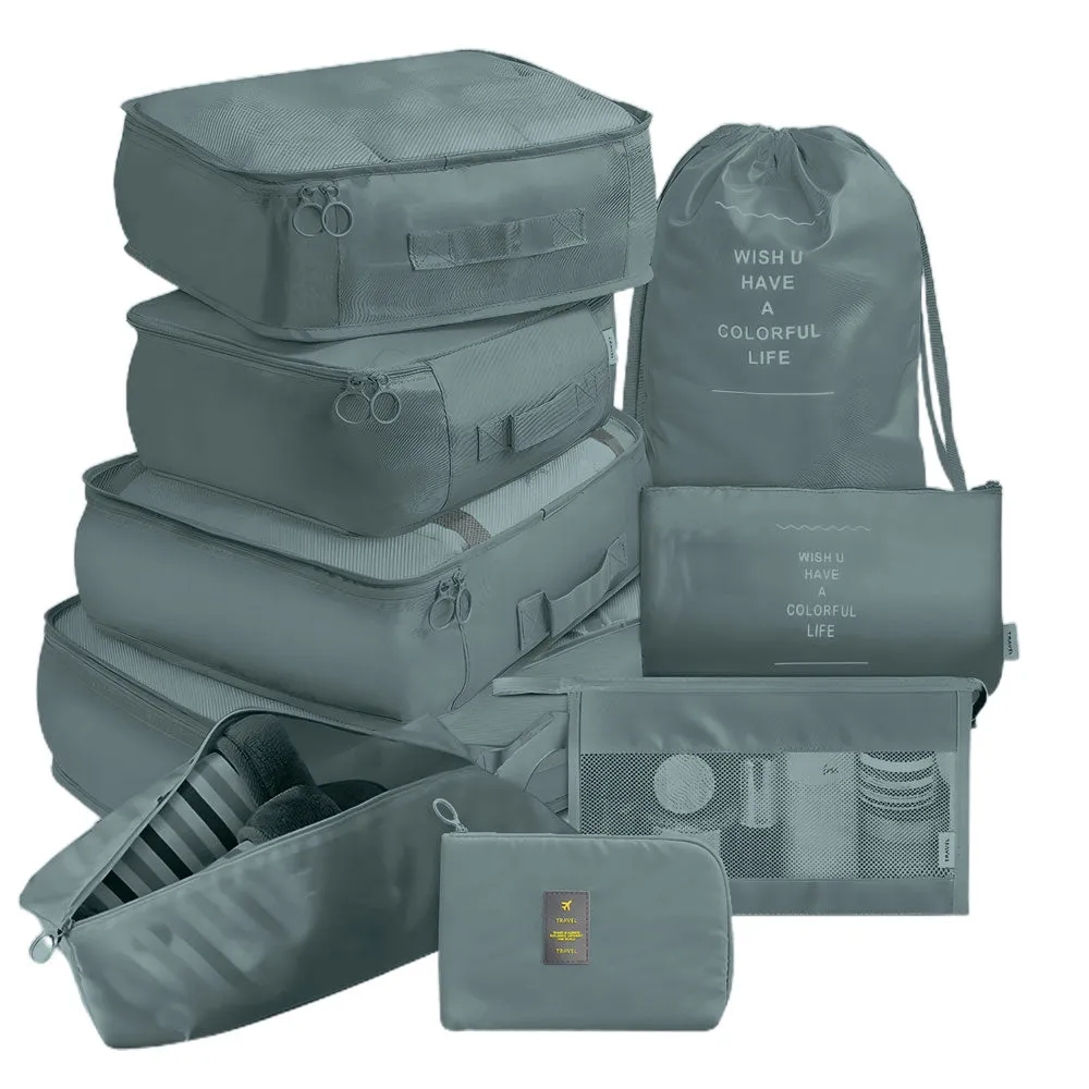 9 PCs Premium Travel Organizer Storage Bags