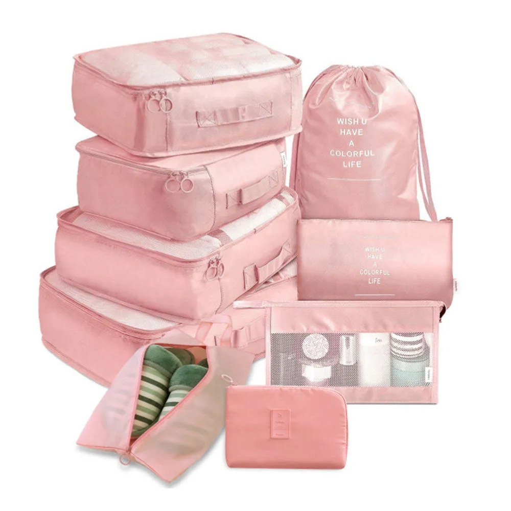9 PCs Premium Travel Organizer Storage Bags