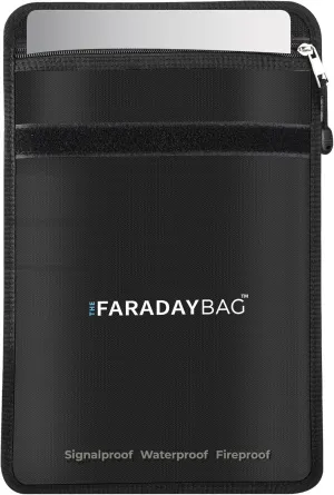 9.5 x 13 Faraday Pouch – Fireproof & Waterproof Document Bag – RFID & EMF Blocker – Faraday Bags for Laptop & Tablet EMF Protection – EMP Shield Bag