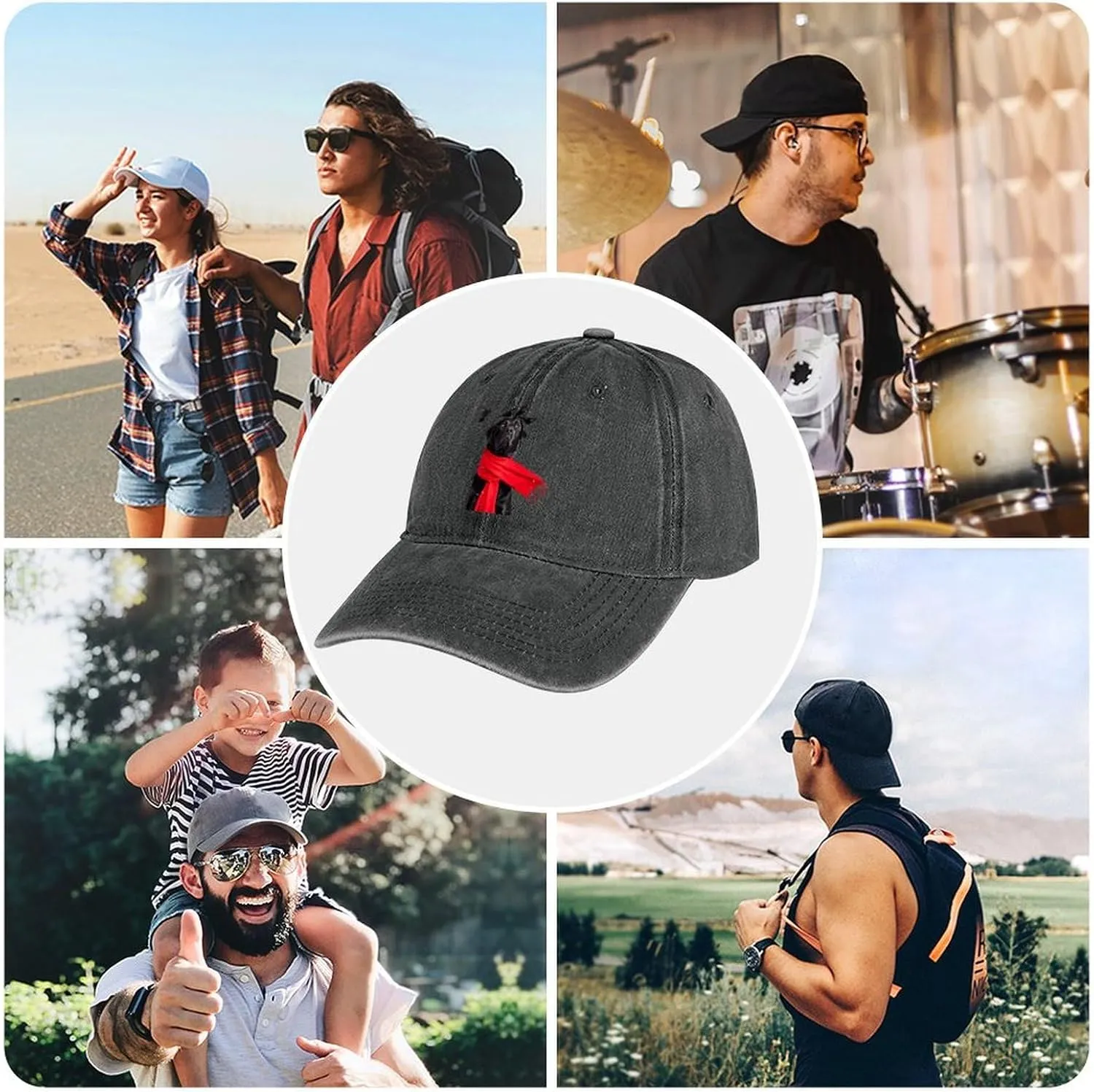 A Black Labrador Dog and Black Raven Baseball Trucker Cap Athletic Denim Hat Vintage Gaming Dad Hats for Men Women