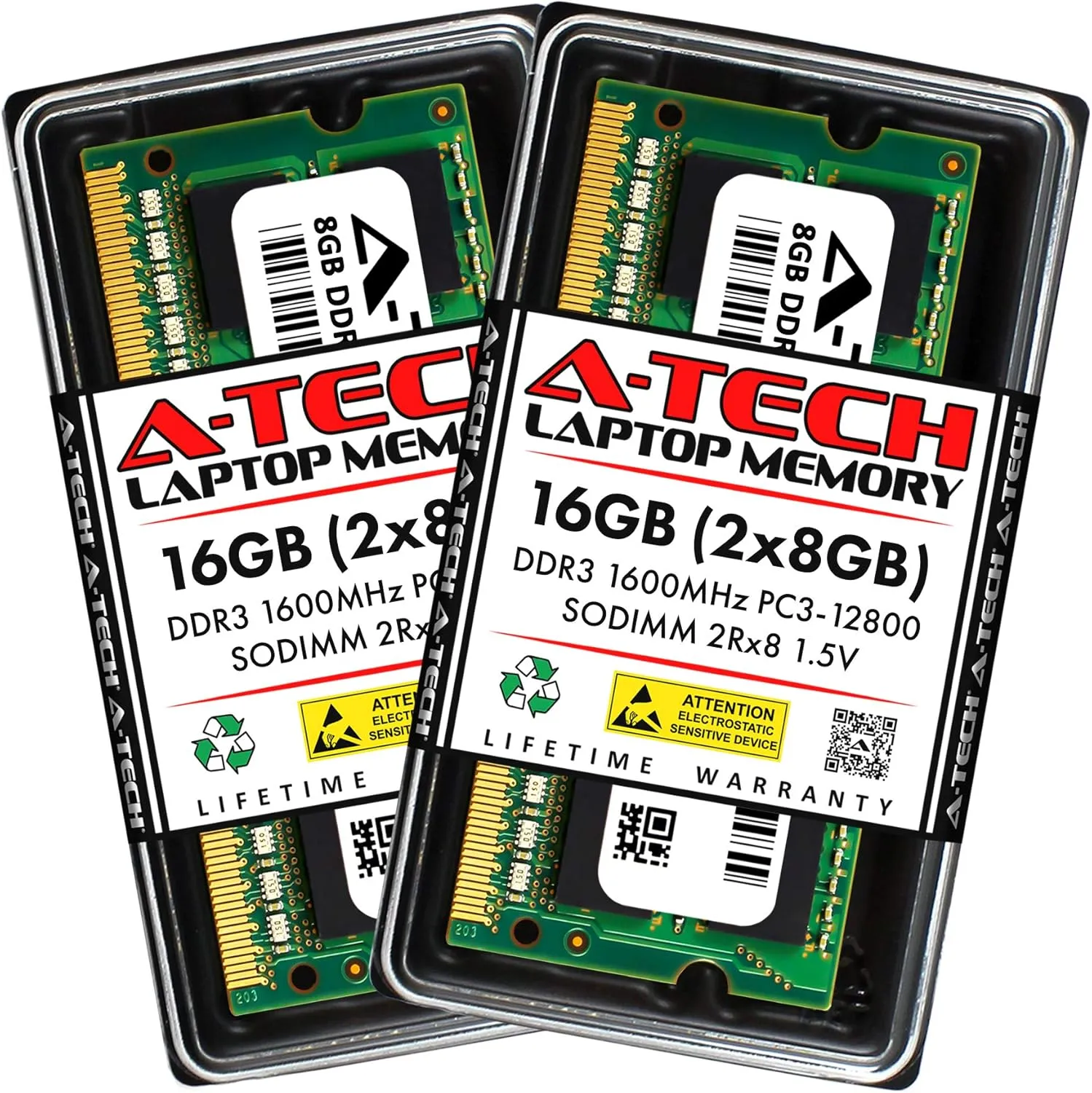 A-Tech 16GB Kit (2x8GB) RAM for ASRock Mini PC CoreHT 252B, M8 D45, Vision 3D 245B, Vision HT 312D, VisionX 420D, VisionX 421D, VisionX 471D | DDR3 1600MHz PC3-12800 SODIMM 1.5V Non-ECC Memory Upgrade