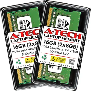 A-Tech 16GB Kit (2x8GB) RAM for Clevo P641Hxx, P750DM, P751DM, P770DM, P771DM | DDR4 2666MHz PC4-21300 SODIMM Non-ECC Memory Upgrade