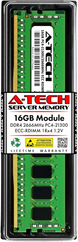 A-Tech 16GB RAM Replacement for Hynix HMA82GR7AFR4N-VK | DDR4 2666MHz PC4-21300 1Rx4 1.2V ECC RDIMM Registered 288-Pin DIMM Memory Module