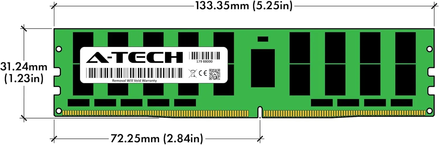 A-Tech 32GB Kit (2x16GB) DDR4 2133MHz PC4-17000 ECC LRDIMM 2Rx4 Dual Rank 1.2V Load Reduced DIMM 288-Pin Server RAM Memory Upgrade Modules (A-Tech Enterprise Series)