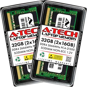 A-Tech 32GB Kit (2x16GB) RAM for MSI GE63 Raider RGB 8SG, GE73VR 7RF Raider, GF63 Thin 9RCX, GP63 LEOPARD 8RD, GP72MVR 7RFX Leopard Pro, GV62 8RE | DDR4 2666MHz PC4-21300 SODIMM Non-ECC Memory Upgrade