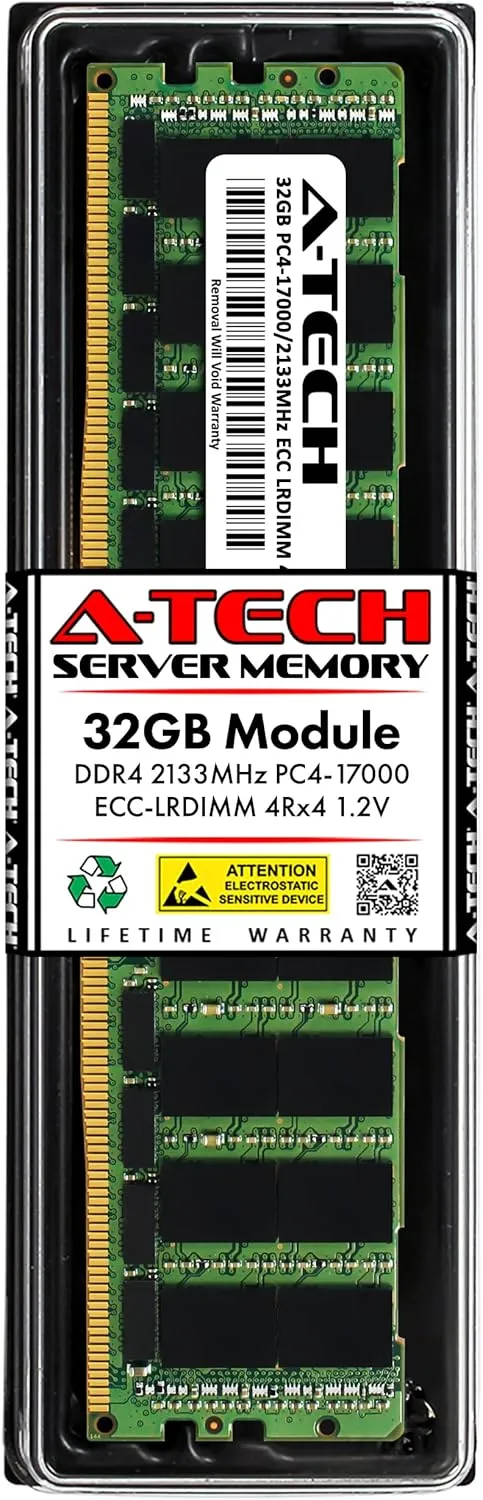 A-Tech 32GB RAM Replacement for Hynix HMA84GL7MMR4N-TF | DDR4 2133MHz PC4-17000 (PC4-2133P) 4Rx4 1.2V ECC LRDIMM Load Reduced DIMM 288-Pin Memory Module