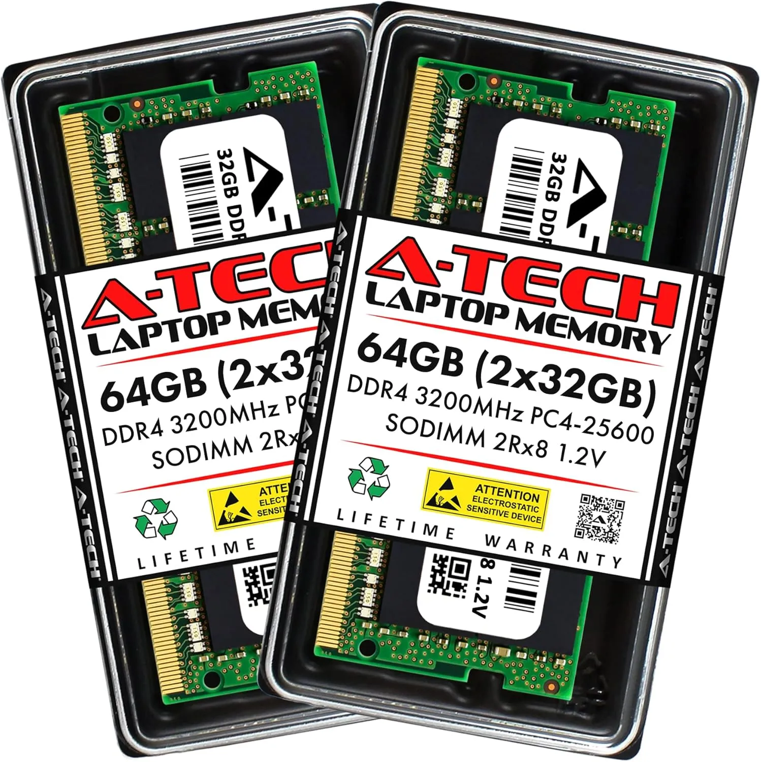 A-Tech 64GB Kit (2x32GB) RAM for Clevo NH58Axx | DDR4 3200MHz PC4-25600 SODIMM Non-ECC Memory Upgrade
