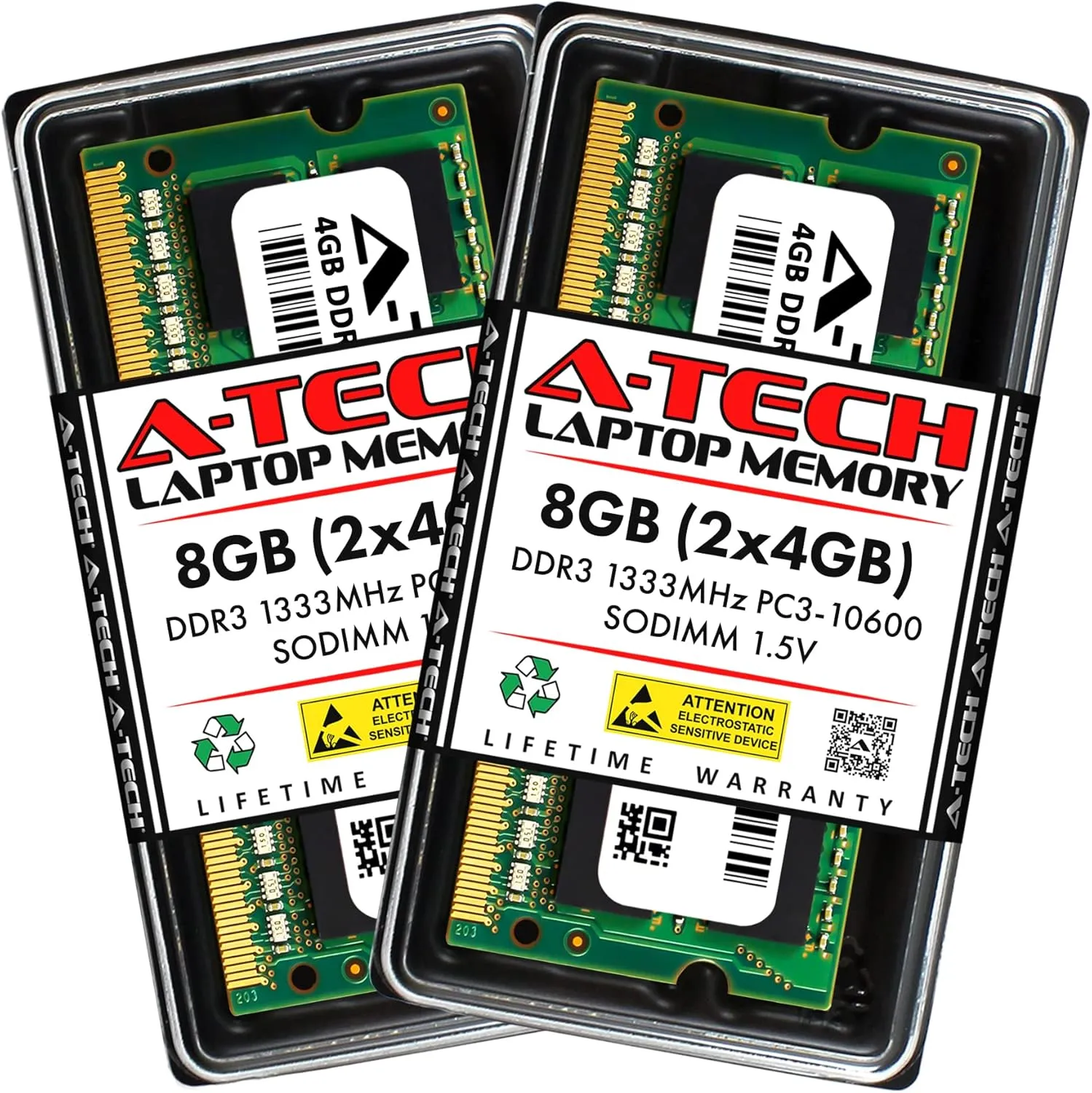 A-Tech 8GB Kit (2x4GB) RAM for Dell Latitude E4310, E5410, E6410, E6410 Atg, XT3 | DDR3 1333MHz PC3-10600 SODIMM 1.5V Non-ECC Memory Upgrade