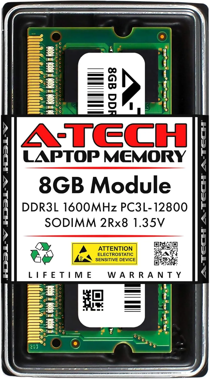 A-Tech 8GB RAM for Clevo N151RD, P177SM, P375SM, P650SA, P651SA, P651SG, P655SA, W230ST, W740SU | DDR3 1600MHz PC3-12800 SODIMM 1.35V Non-ECC Memory Upgrade