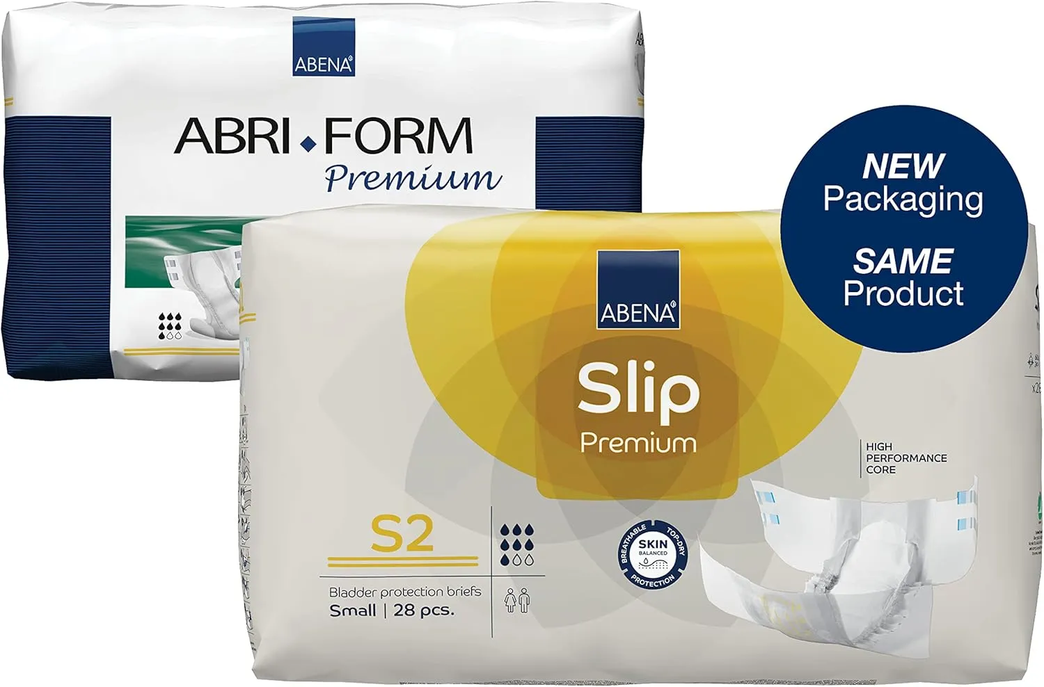 Abena Slip Premium Incontinence Briefs, Level 2, (Extra Small to Extra Large Sizes), Small, 168 Count