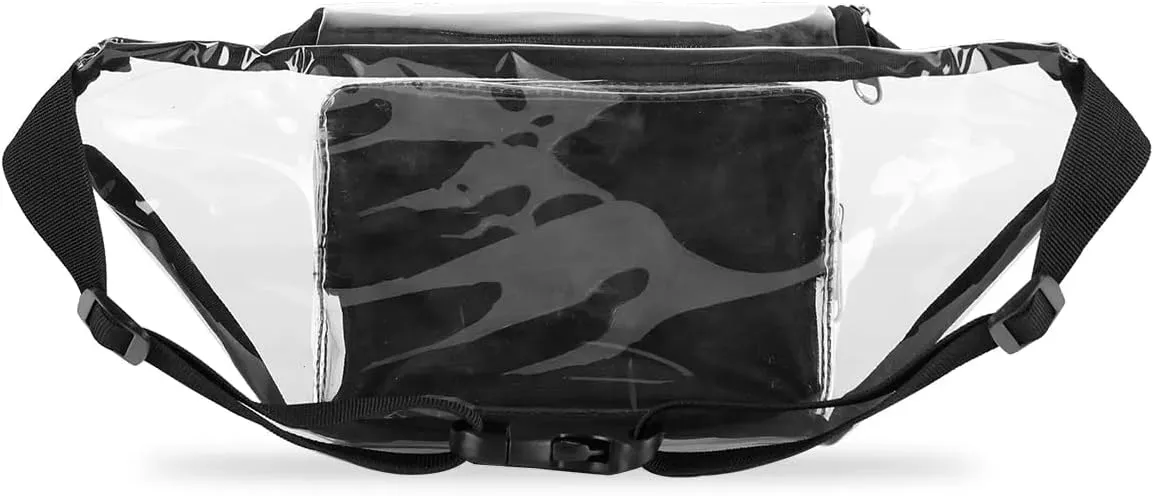 Abstract Waves Clear Fanny Pack Stadium Approved Clear Crossbody Belt Bag for Women Men Transparent Waist Bag with Adjustable Strap for Concerts Sports Events Travel