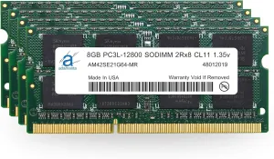 Adamanta 32GB (4x8GB) Apple Memory Upgrade DDR3/DDR3L 1600MHz PC3L-12800 SODIMM Compatible for Mid 2015 Retina 5k, Late 2014 Retina 5k, Late 2013, Late 2012, Mid 2011 iMac 2Rx8 CL11 1.35v RAM