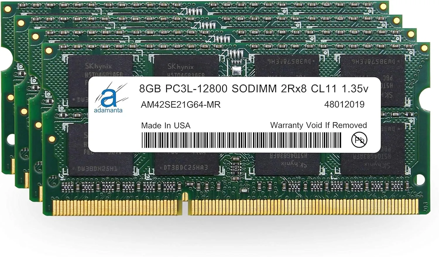 Adamanta 32GB (4x8GB) Apple Memory Upgrade DDR3/DDR3L 1600MHz PC3L-12800 SODIMM Compatible for Mid 2015 Retina 5k, Late 2014 Retina 5k, Late 2013, Late 2012, Mid 2011 iMac 2Rx8 CL11 1.35v RAM